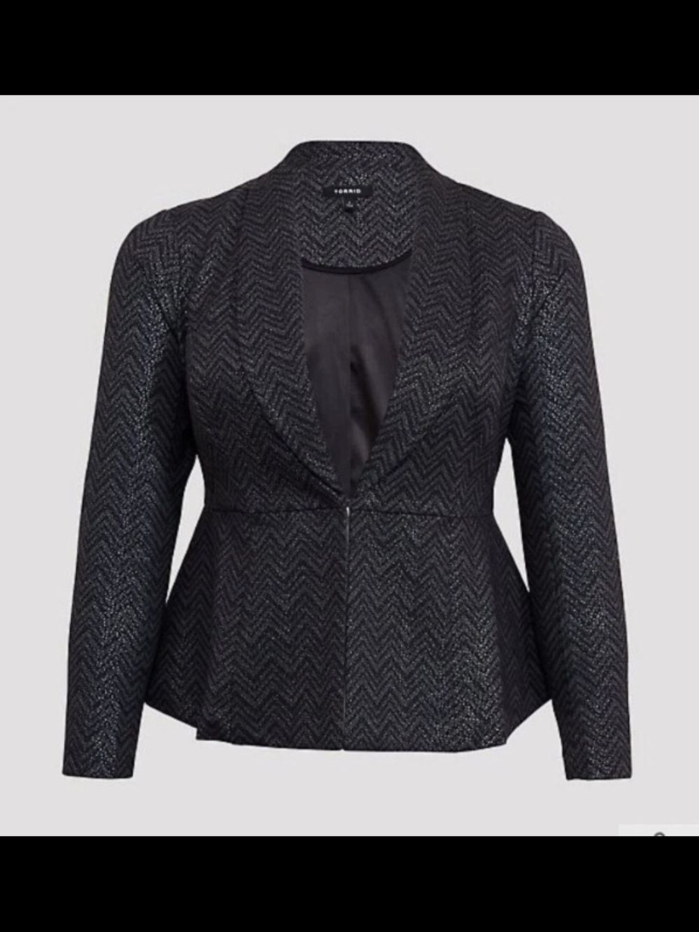 torrid Black Chevron Peplum Blazer Jacket